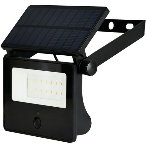 Litecraft Wall Light 2.8 Watt Outdoor Solar Powered Fitting With Sensor - Black