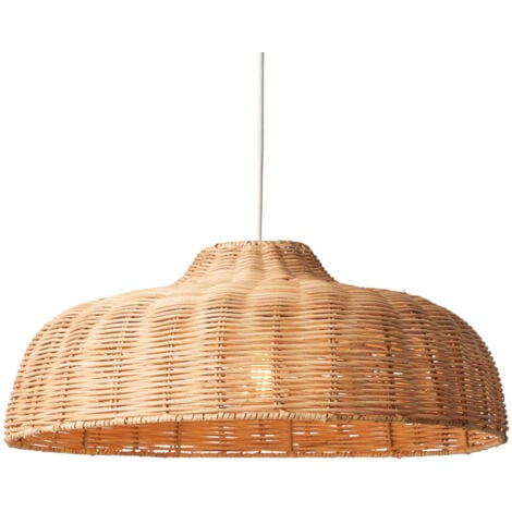Litecraft Wesley Light Shade Rattan 46cm Easy Fit Ceiling Lampshade - Natural