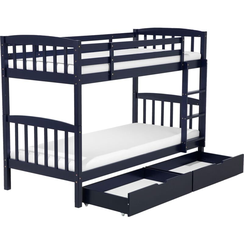 

Litera de madera azul oscuro con cajones 90x200 cm REVIN