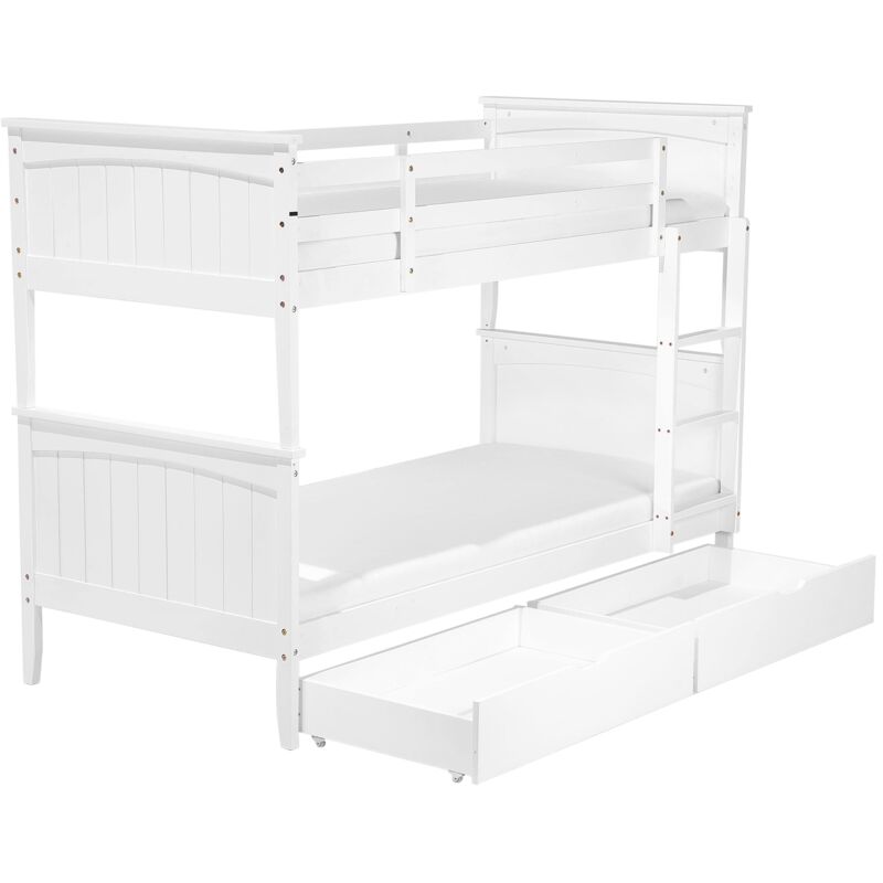 

Litera con cajones de madera blanca 90x200 cm RADON