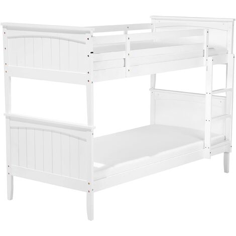 Litera de madera blanca con escalera 90 x 200 cm diseño escandinavo Albon