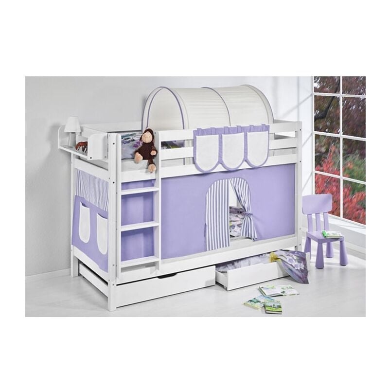 

LITERA DE MADERA BLUEBELL - Blanco - 90 x 200 - Sin cama supletoria - Con cajones - Blanco
