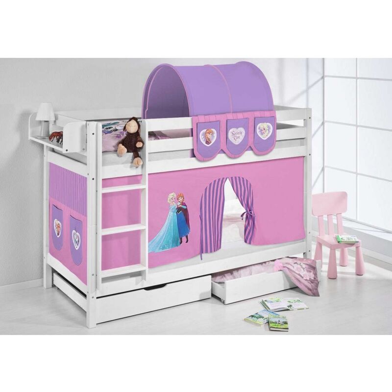 

LITERA DE MADERA BLUEBELL - Blanco - 90 x 200 - Sin cama supletoria - Sin cajones - Frozen - Blanco