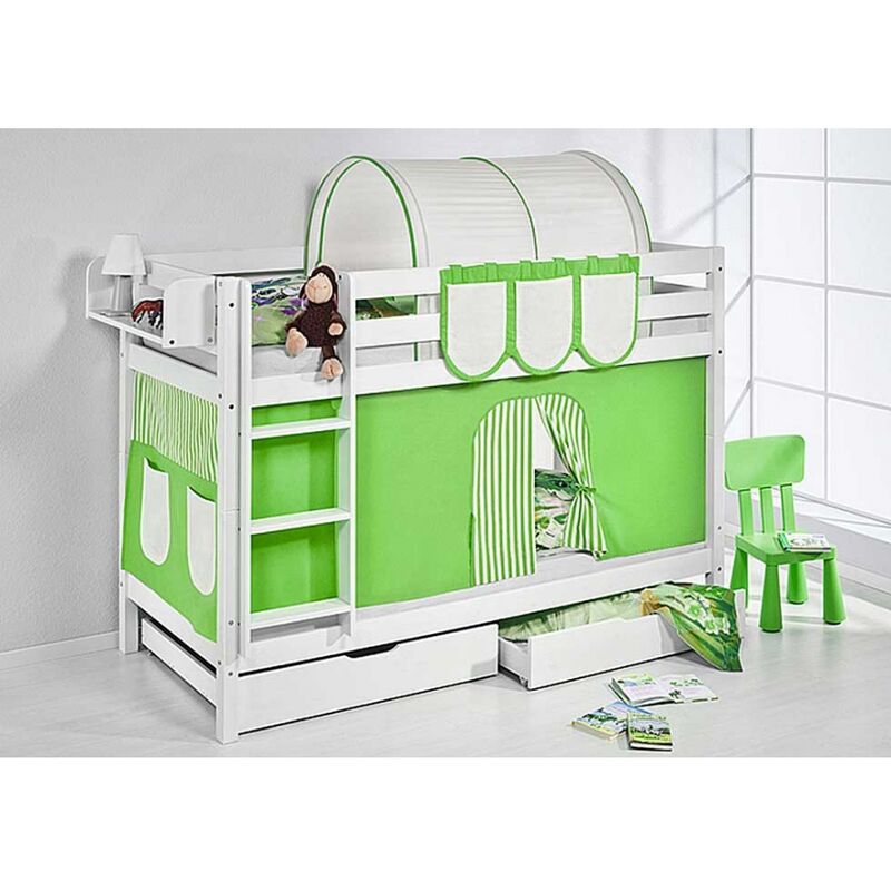 

LITERA DE MADERA BLUEBELL - Blanco - 90 x 200 - Sin cama supletoria - Sin cajones - Blanco