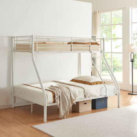 Litera de metal Sortland para 3 personas - 200x140/90 cm Blanco [neu.haus]