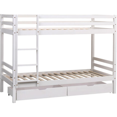 Litera infantil 190x90 cm blanca con cajones AMBRE