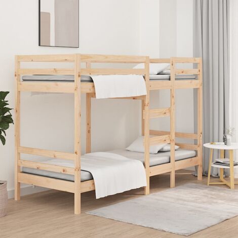 Cama alta de niños con escalera madera maciza pino 90x190 cm