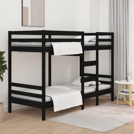 Litera Moderno Cama para adulto de madera maciza de pino negro 75x190 cm ES75281A