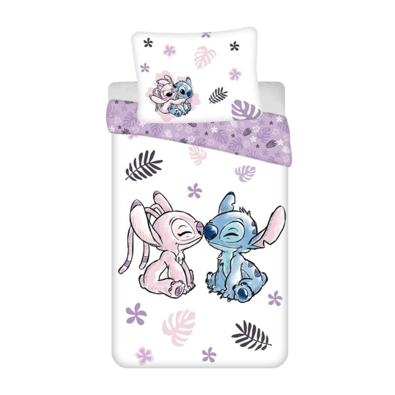 Disney - Parure de lit en coton 'Lilo & Stitch : Love' - 140 x 200 cm - Livraison gratuite