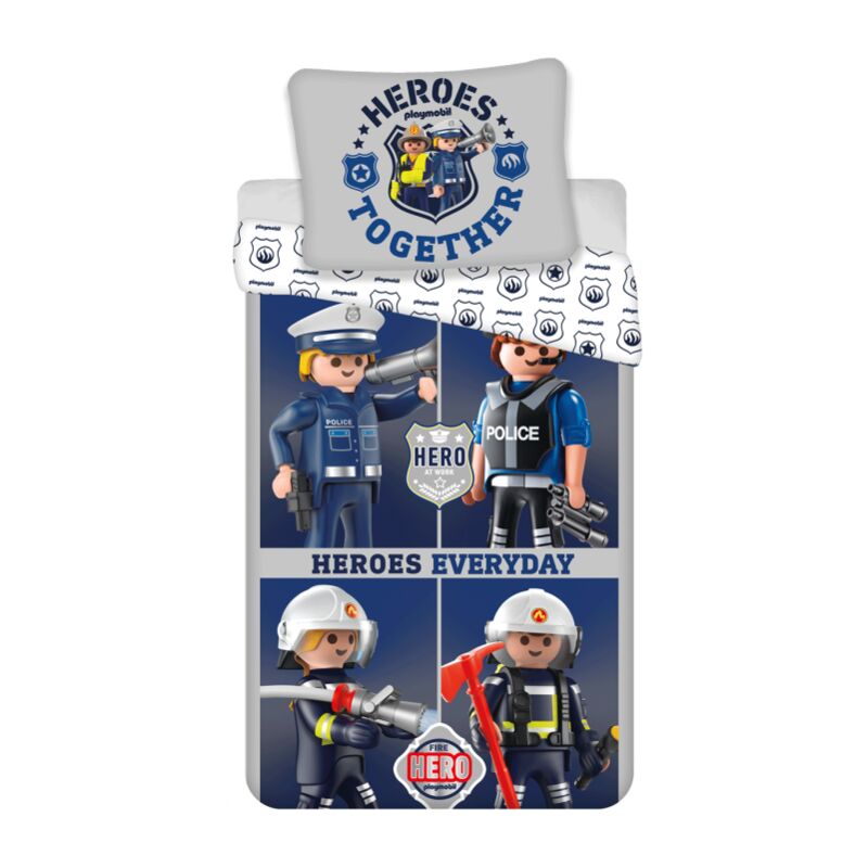 Playmobil - Parure de lit en coton 'Héros' - 140 x 200 cm - Livraison gratuite