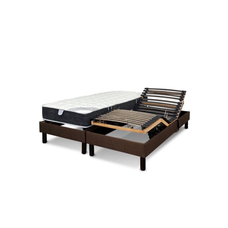 Essenzia - Literie electrique Zen Ensemble detente marron - Classic ressorts 90x200 Ressorts