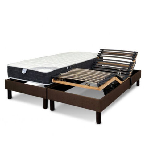 Literie electrique Essenzia Zen Ensemble DETENTE marron - Classic ressorts 90x200 Ressorts