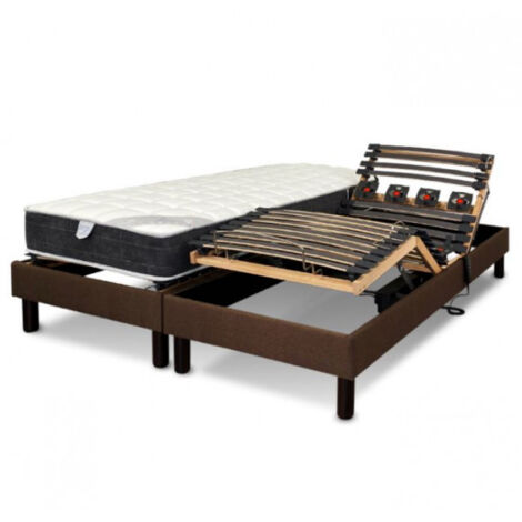 Literie electrique Essenzia Zen Ensemble EMOTION MARRON, Classic ressorts 2x80x200 Ressorts