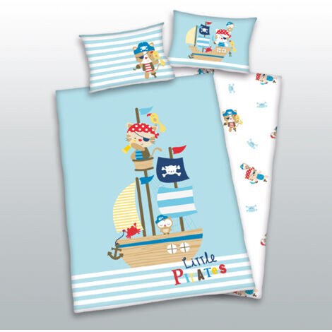Literie en coton 100x135 Mali Pirates 7499 Bateau pour un lit