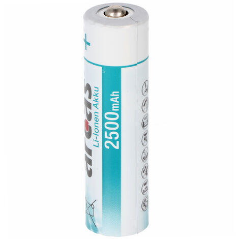 Lithium-Ion Akku 18650, 2500mAh, 3,7 Volt, 67,5 x 18,5mm Abmessungen beachten