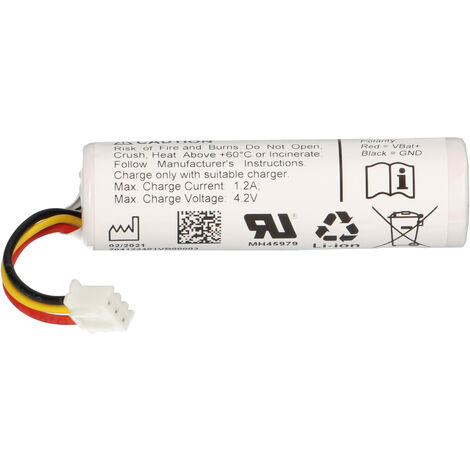 Lithium-Ionen Akkupack 3,6V 3,35Ah 12Wh 1S1P mit Kabel und Stecker