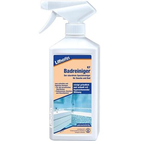 Lithofin Bain Net Sans Acide 500 ml – Nettoyant douche & salle de bain – Élimine calcaire, savon et traces d’eau – Sans acide, surfaces sensibles