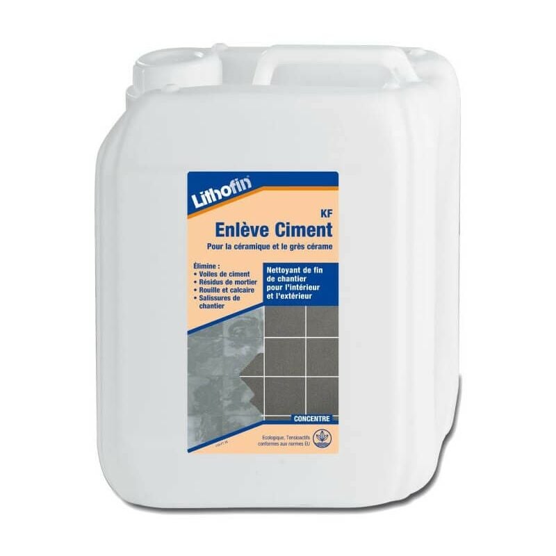 Lithofin - Kf Enlève Ciment 5 l - Nettoyant De Fin De Chantier Carrelage