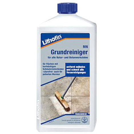 LITHOFIN MN Grundreiniger Konzentrat für Bodenbeläge, Marmor und Kalkstein stark wirkend bei fettigen Verunreinigungen Säurefrei 1 Ltr