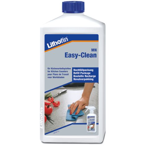 Lithofin – Nettoyant plans de travail en pierre et marbre 1 L – Enlève graisse et salissures sans traces – Pour entretien quotidien des cuisines