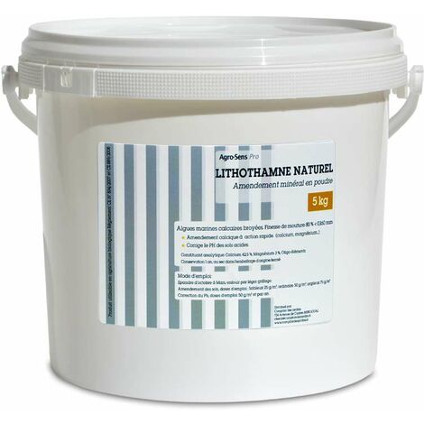 Lithothamne en poudre, amendement riche en calcium. Seau de 5 kg