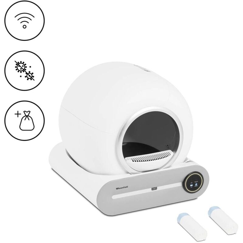 Litière autonettoyante contrôle par application ouverture ø 25 cm plasma