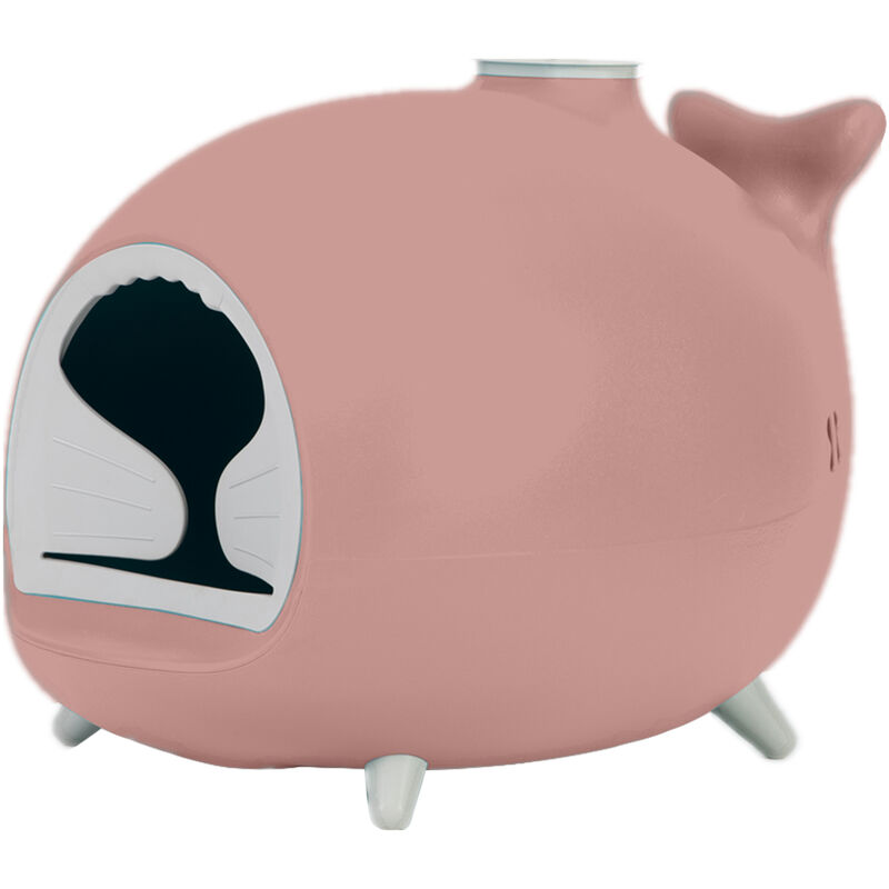 Litiere Boite Nettoyage Facile Et Rapide Sans Odeur Pour Animaux Jumbo Bac A Litiere Scoop- Gratuit Nettoyage Automatique, Rose