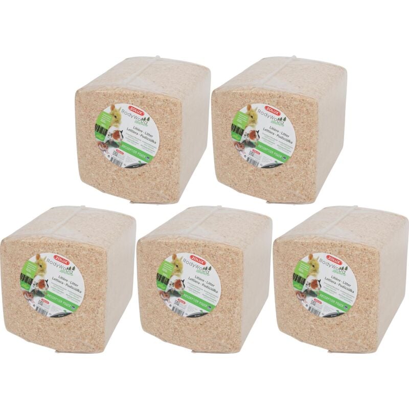 Litière lapin bois copeaux de pin 165L Lot de 5