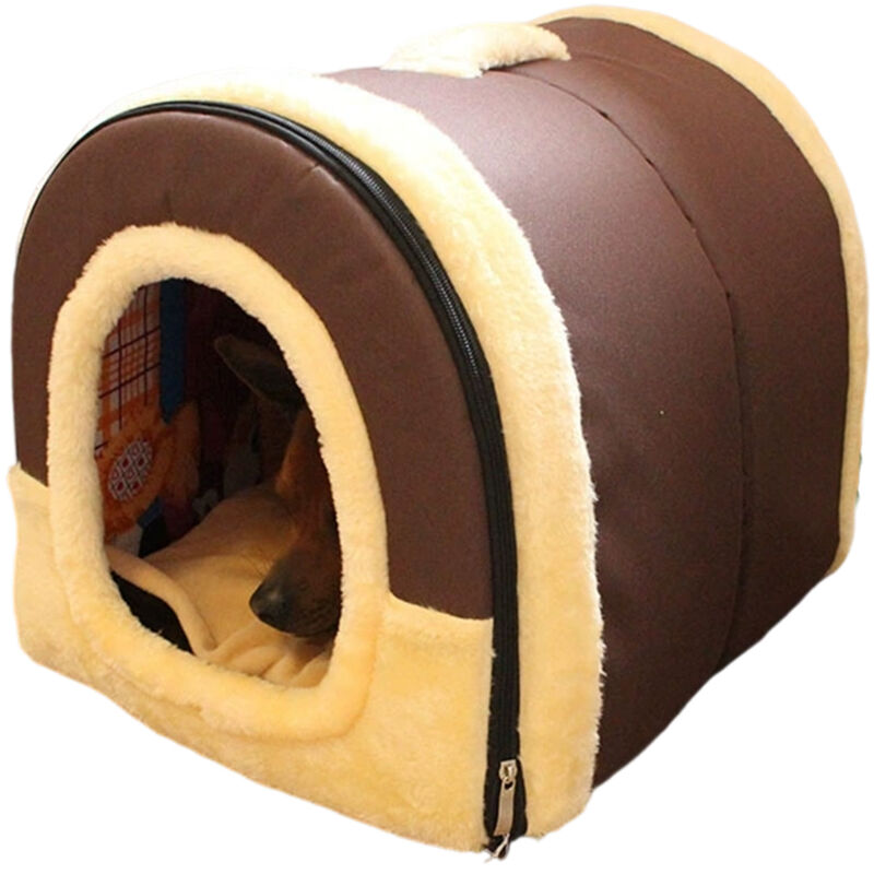 Litière moelleuse et confortable pour chiens et chats d'intérieur, avec système de couchage en PV pour un sommeil profond.
