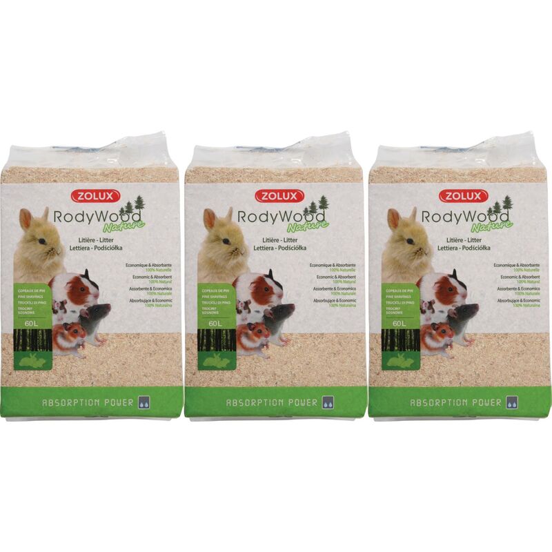 Litière naturelle Rodywood (Lot de 3)
