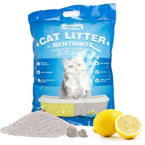 Litière pour chat à la bentonite au citron 3.2kg Litière fine pour chats  Litière pour chat