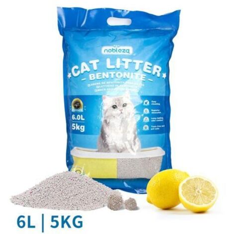 Litière pour chat à la bentonite au citron 5kg Litière fine pour chats Litière pour chat