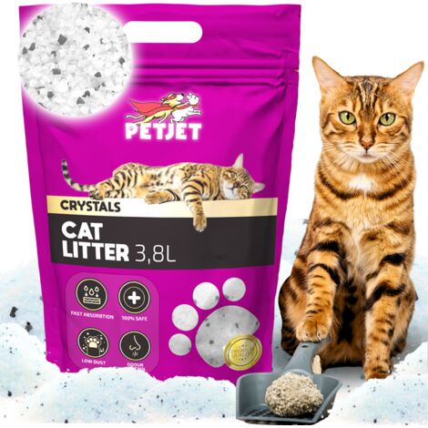 Litière pour chat absorbante en silicone PetJet pour le bac à litière, non agglomérante, efficace PetJet