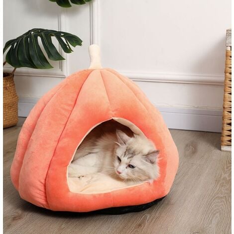 Litière pour chat avec coussin intérieur amovible et lavable --- M Orange