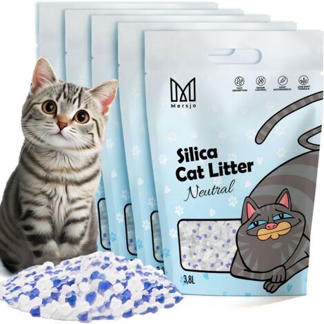 Litière pour chat Mersjo Neutral en silicone 5 x 3,8 L