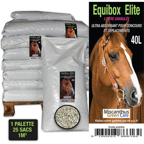 Litière pour chevaux - Granulés de miscanthus - 40 litres x 25 sacs [Palette]