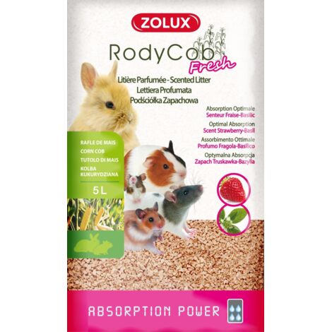 Litière Rodycub fraise basilic 5 litres