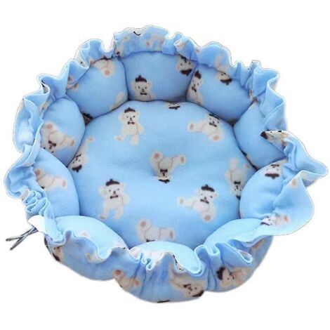 Litière ronde pour chat, panier fermé à cordon, coussin chaud d'hiver pour chiot, lit moelleux taille M-9