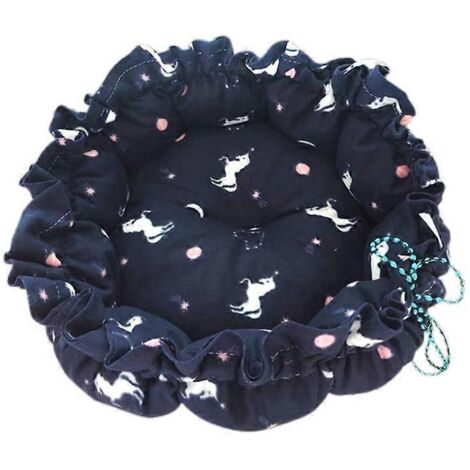 Litière ronde pour chat, tapis à cordon, niche pour chiot, coussin hivernal chaud, taille L-17