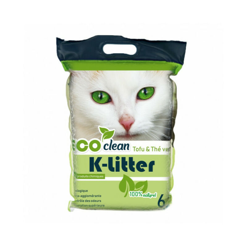 Litière végétale au tofu Sac 6 litres Parfum Thé vert - K-litter