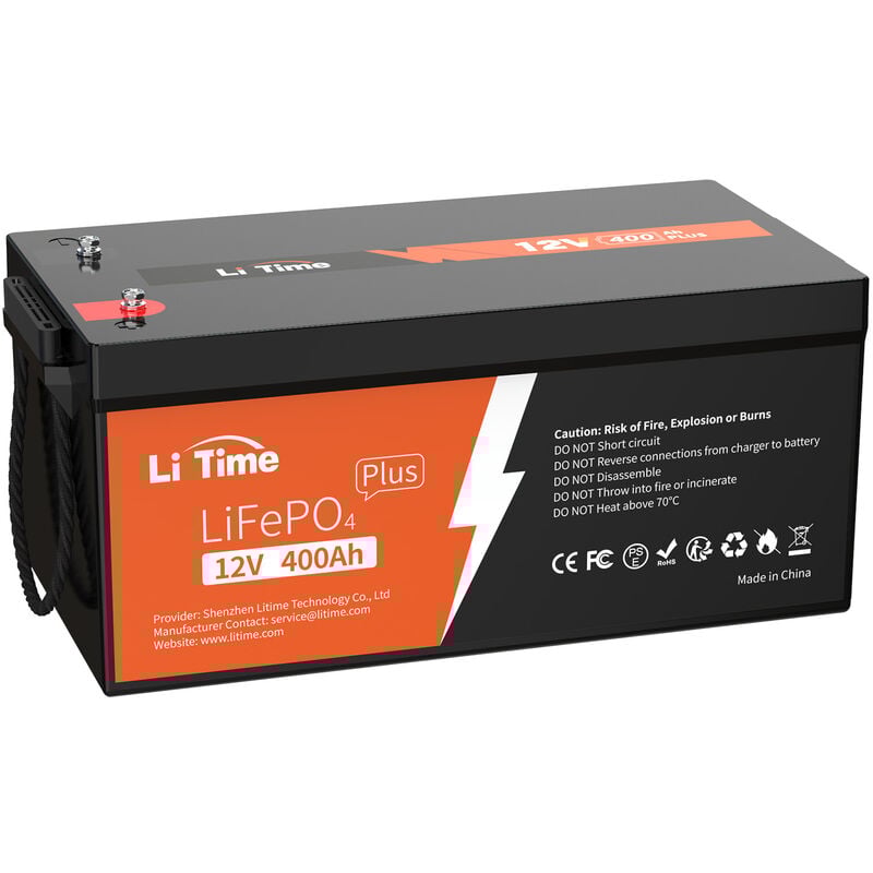Batterie au Lithium LiFePO4 12V 400Ah stockage avec panneau solaire, Parfaite pour Camping-Car, Bateau, Moteur de Traîne -1PCS - Litime