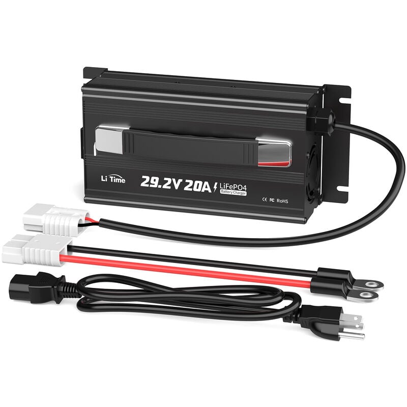 Litime - 29.2V 20A Chargeur de Batterie lithium 24V LiFePO4 Batterie lithium fer phosphate