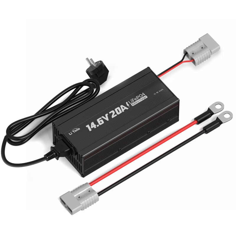 14.6V 20A Chargeur de Batterie au lithium pour 12V LiFePO4 Batterie lithium fer phosphate - Litime