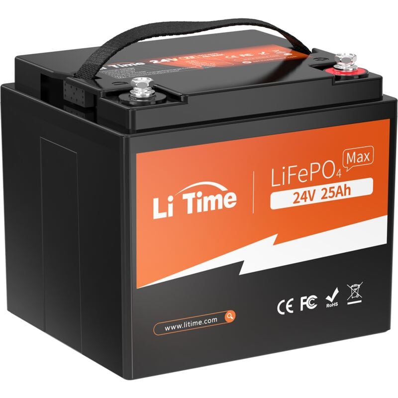 Litime - 24V 25Ah LiFePO4 Lithium Batterie 640Wh pour Fauteuils roulants électriques, Trotteurs,Tondeuse,Machines agricoles