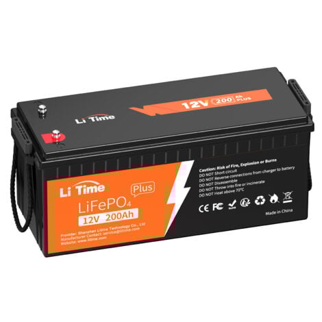 LiTime Akku LiFePO4 12V 200Ah PLUS Batterie Lithium mit 200A BMS, Max 2560W Ausgangsleistung, 400015000 Deep Cycles, 10 Jahre Lebensdauer, Perfekt für Solaranlage Off-Grid-Packung1