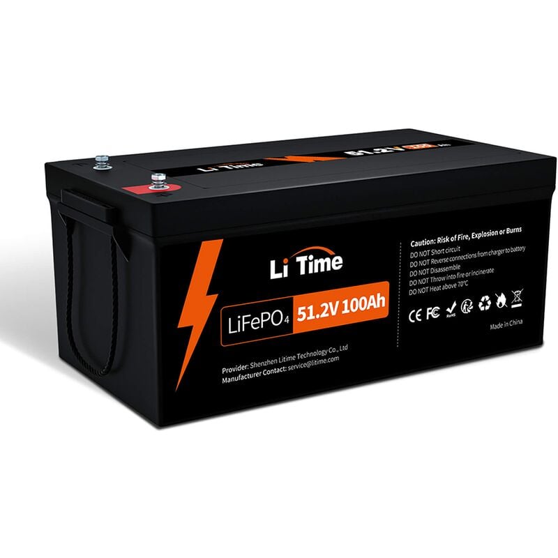 51,2V 100Ah Batterie au lithium LiFePO4 intégré 100A BMS,Max.Puissance de charge 5120W, 4000-15000 Cycles et 10 Ans de Vie, idéal pour les Maisons