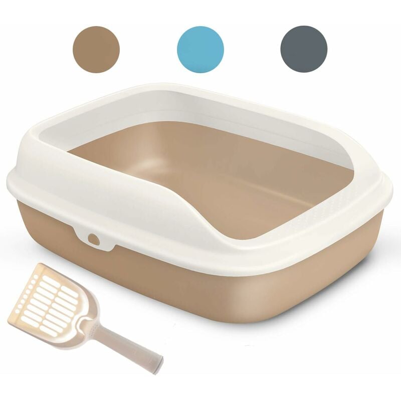 Litière en plastique pour chats et animaux domestiques avec pelle 3 tailles et couleurs au choix