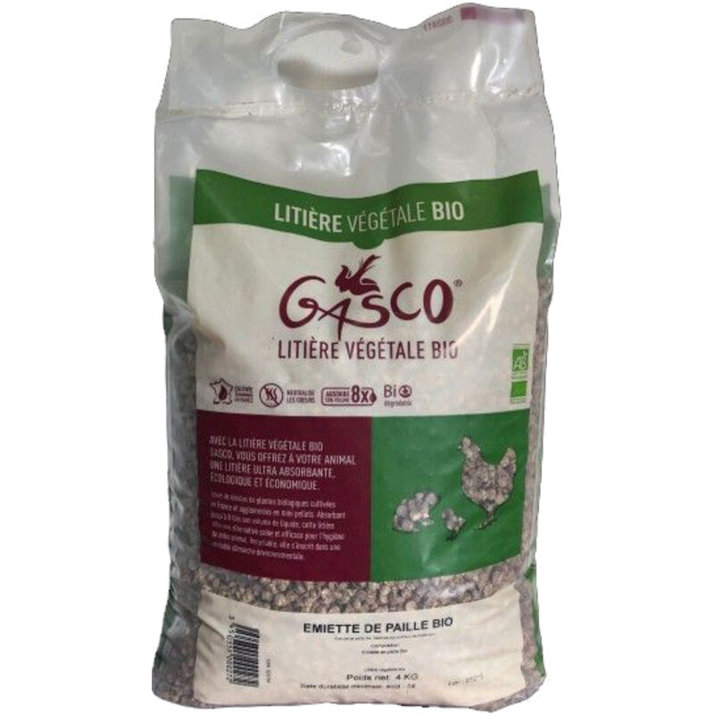 Litière Végétale Poule Émietté De Paille Bio 16kg - Gasco