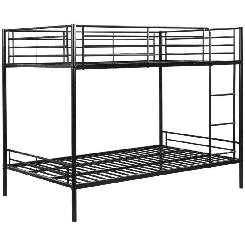 Vente-unique - Lits superposés - 2 x 120 x 190 cm - Noir - duotis ii
