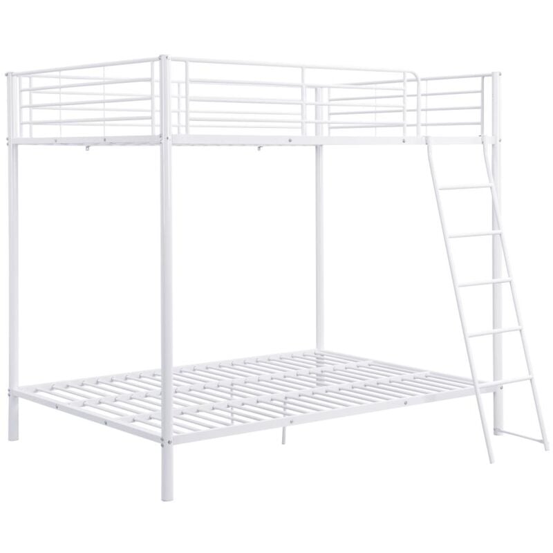 Lits superposés 2 x 140 x 190 cm - Métal - Blanc - GEMINI II